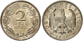 KURS - UND GEDENKMÜNZEN. J. 320, EPA 2/75 
2 RM 1926 F.
winz. Kr., St