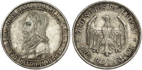 KURS - UND GEDENKMÜNZEN. J. 328, EPA 3/46 
3 RM 1927 F, Universität Tübingen.
vz - St