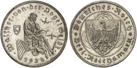 KURS - UND GEDENKMÜNZEN. J. 344, EPA 3/56 
3 RM 1930 G, Vogelweide.
vz