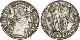 BREMEN. Schaaf ad 60a / G 2, Slg. Beckenb. - 
2 Mark o. J., o. Mzz., glatter Rand.
Kupfer-Legierung, versilbert
27,28 mm Ø, 2,22 mm dick, 9,89 g ss...