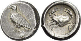 Sicily, Agrigentum. 
Didrachm circa 490, AR 8.82 g. AKRA Eagle, with folded wings, standing l. Rev. Crab. SNG Copenhagen 26. SNG ANS 941. Dewing 552....