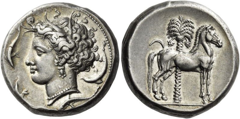 The Carthaginians in Sicily and North Africa. 
Tetradrachm, Entella circa 350-3...