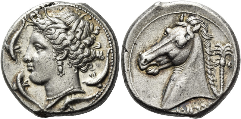 The Carthaginians in Sicily and North Africa. 
Tetradrachm, uncertain mint in S...