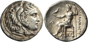 Alexander III, 336-323 BC and posthumous issue. 

Tetradrachm, Sidon circa 310-309, 17.02 g. Head of Heracles r., wearing lion's skin headdress. Rev...
