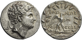 Perseus, 178 – 168. 
Tetradrachm, Pella or Amphipolis circa 174-173, AR 16.96 g. Diademed head r., slightly bearded. Rev. ΒΑΣΙ – ΛΕΩΣ / ΠΕΡ – ΣΕΩΣ Ea...