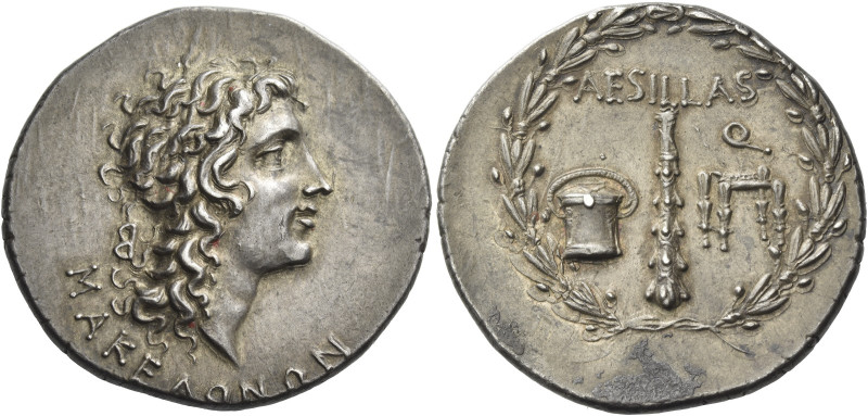 Macedonia, under the Romans. 
Aesillas quaestor, tetradrachm circa 90, AR 16.80...