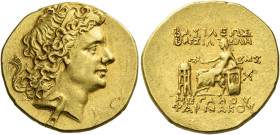 Kings of Bosporus, Pharnaces circa 63 – 46. 
Stater, Panticapaeum 51-50 (year 245), AV 8.17 g. Diademed head r. Rev. BAΣIΛEΩΣ / BAΣIΛE – ΩN Apollo se...