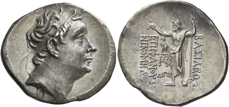 Kings of Bithynia, Nicomedes III, 127 – 94. 
Tetradrachm 94-93 (year 205), AR 1...