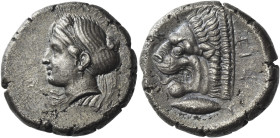 Mysia, Cyzicus. 
Tutta AEF
Tetradrachm circa 390-340, AR 14.58 g. Wreathed head of Kore Soteira l., wearing sphendone and veil. Rev.[KY] – ZI Head o...