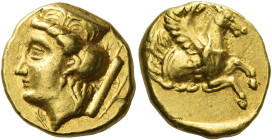Lampsacus. 
Stater circa 394-350, AV 8.51 g. Head of Hera r., wearing decorated polos; in r. field, bow and quiver. Rev. Forepart of Pegasus r. withi...