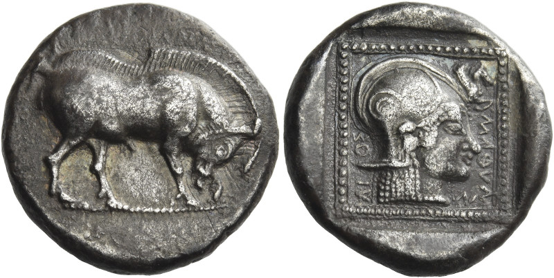 Lesbos, Methymna. 
Didrachm circa 500-450, AR 8.26 g. [MAΘVMNAIOΣ] Boar r. with...