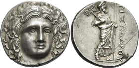 Pixodarus, 341 – 336. 
Didrachm circa 341-336, AR 6.96 g. Wreathed and draped head of Apollo facing slightly r. Rev. ΠIΞΩΔAPOY Zeus standing l., hold...