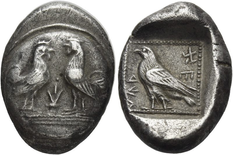 Kherei, circa 430 – 410. 
Stater, Xanthos (?) circa 430-410, AR 8.09 g. Two coc...