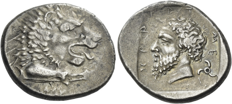Mithrapata, circa 380 – 375. 
Stater circa 380-375, AR 9.77 g. Forepart of a ro...