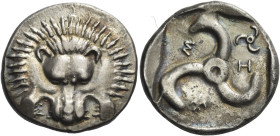 Trbbenimi circa 380 – 370. 
Stater, Zemu circa 380, AR 9.55 g. Lion’s scalp facing; below, T. Rev. z – ä – m in Lycian characters Trisceles, in field...