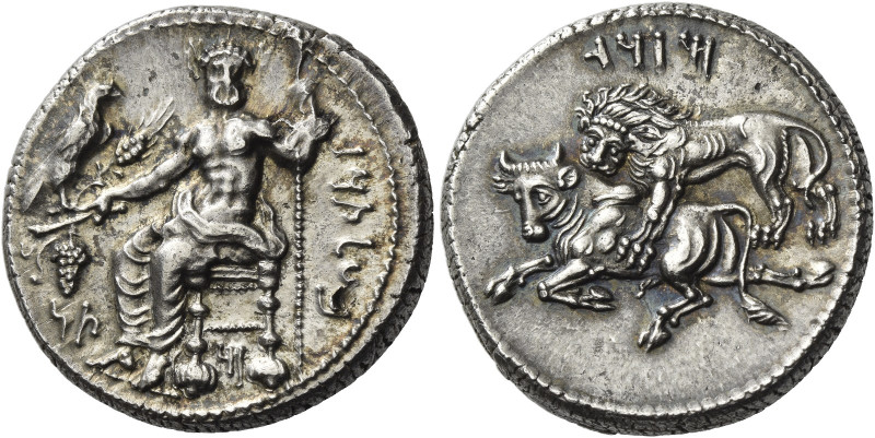 Tarsus. Mazaius satrap, 361 – 334 
Stater circa 361-344, AR 10.98 g. bltrz in A...