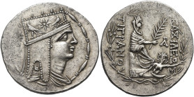 Kings of Armenia. Tigranes II, 95 – 56. 
Tetradrachm, Tigranocerta circa 80-68, AR 15.66 g. Draped bust of Tigranes II r., wearing five-pointed tiara...