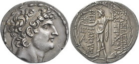Antiochus VIII Epiphanes (Grypus), sole reign 121/0 – 97/6. 
Tetradrachm, Antioch on the Orontes 121/0-spring/summer 113, AR 16.39 g. Diademed head r...