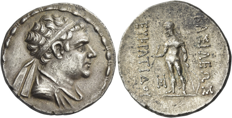 Eucratides II, circa 145 – 140. 
Tetradrachm, Panjhir (?) circa 145-140, AR 16....