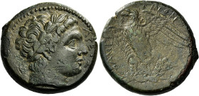 Mamertini. 
Quadruple circa 288-270, Æ 16.54 g. APEOΣ Laureate head of youthful Ares r.; behind, spear-head. Rev. ΜΑΜΕΡ – ΤΙΝΩΝ Eagle standing l. on ...