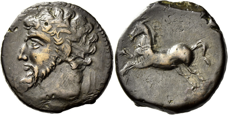 Kings of Numidia, Micipsa, 148 – 118. 
Bronze circa 208-148, Æ 14.88 g. Laureat...