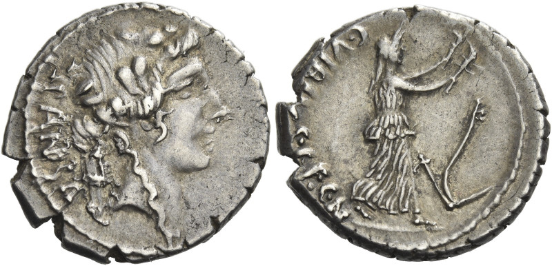 C. Vibius C.f. Cn. Pansa Caetronianus. 
Denarius 48, AR 3.93 g. PAN[SA] Ivy-wre...