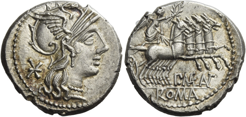 P. Maenius M. f. Antias or Antiaticus. 
Denarius 132, AR 3.95 g. Helmeted head ...