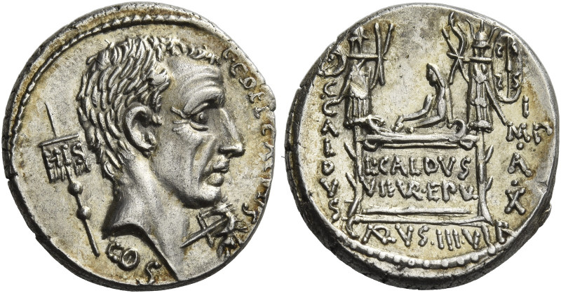 C. Coelius Caldus. 
Denarius 51, AR 4.00 g. C·COEL·CALDVS Head of C. Coelius Ca...