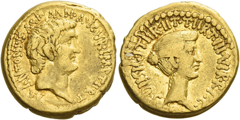 Marcus Antonius and Octavia. 
Aureus, mint moving with Marcus Antonius circa 38...