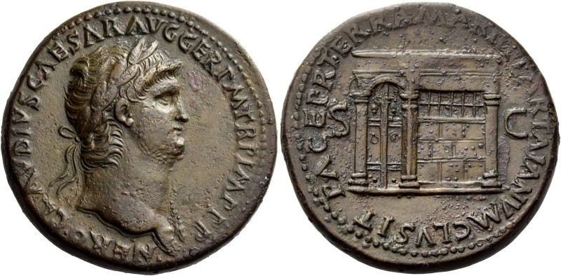 Nero augustus, 54 – 68. 
Sestertius circa 65, Æ 27.08 g. NERO CLAVDIVS CAESAR A...