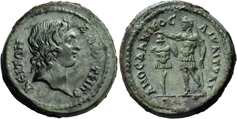 Trajan, 98 – 117. 
Bronze, Tripolis (Lydia) circa 98-117, Æ 13.39 g. ΔΗΜΟ? – ΤΡ...