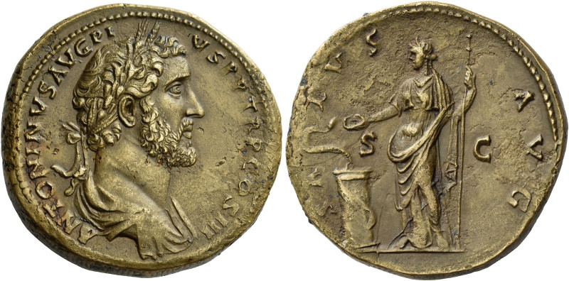 Antoninus Pius augustus, 138 – 161. 
Sestertius 141-143, Æ 30.60 g. ANTONINV AV...