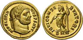 Diocletian, 284 – 305. 
Aureus, Nicomedia circa 294, AV 5.47 g. DIOCLETIA – NVS P F AVG Laureate head r. Rev. IOVI CONSE – RVATORI Jupiter standing l...