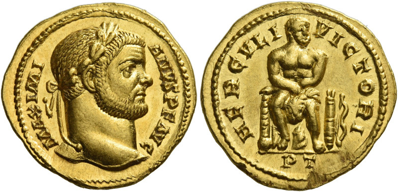 Maximian Herculius first reign, 286 – 305. 
Aureus, Treviri circa 287, AV 5.55 ...