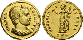 Galeria Valeria, wife of Galerius Maximianus. 
Aureus, Nicomedia 308-310, AV 5.34 g. GAL VAL – ERIA AVG Diademed and draped bust r. Rev. VENERI V – I...