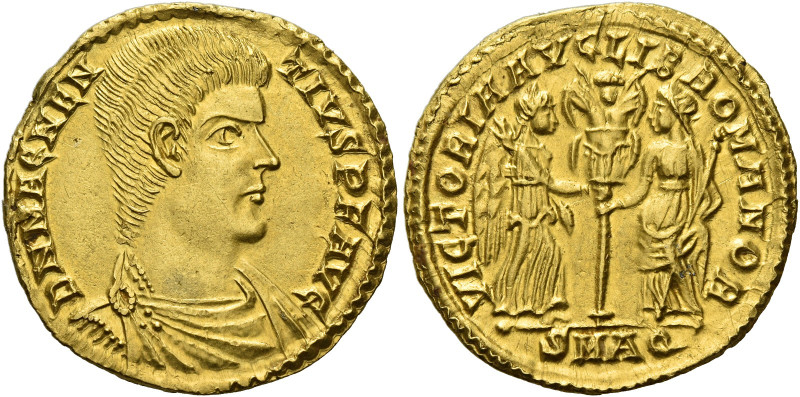 Magnentius augustus, 350 – 353. 
Solidus, Aquileia circa 351-352, AV 4.58 g. D ...