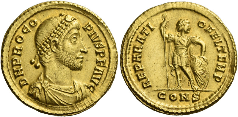 Procopius, 365 – 366.
Solidus, Constantinopolis 366, AV 4.44 g. D N PROCO – PIV...