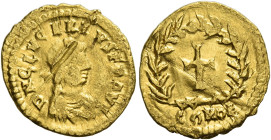Glycerius, 473-474. 
Tremissis Mediolanum 473-474, AV 1.50 g. DN GLVCER IVS F P AVG Pearl-diademed, draped and cuirassed bust r. Rev. Cross within wr...