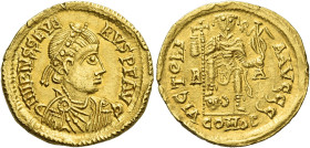 The Visigoths. 
Pseudo-Imperial coinage. In the name of Libius Severus, 461-465. Solidus, uncertain mint in Gaul 461-circa 470, AV 4.32g. D N IIBIVS ...