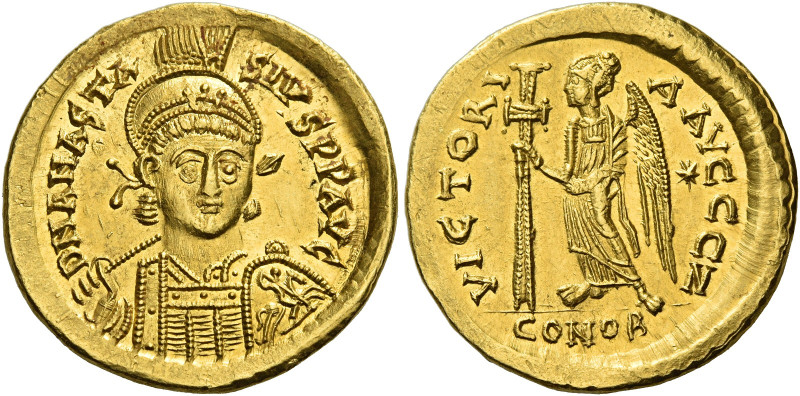 Anastasius, 11th April 491 – 1st July 518. 
Solidus 491-498, AV 4.48 g. D N ANA...