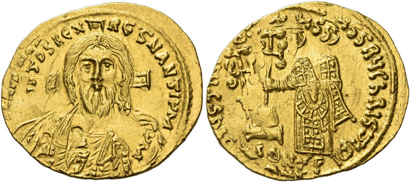 Justinian II, first reign 685 - 695. 
Solidus 692-695, AV 4.41 g. IhS CRIStOS R...