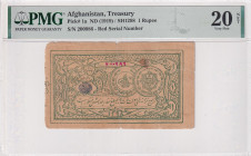 Afghanistan, 1 Rupee, 1919, VF, p1a
PMG 20 NET
Estimate: USD 100-200