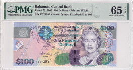 Bahamas, 100 Dollars, 2009, UNC, p76
PMG 65 EPQ, Queen Elizabeth II. Potrait
Estimate: USD 150-300