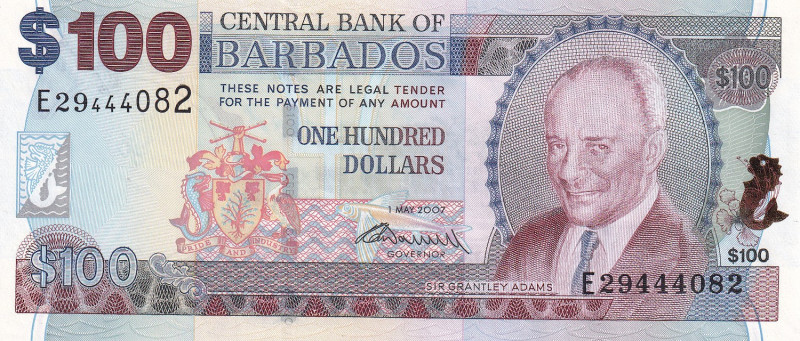 Barbados, 100 Dollars, 2007, UNC, p71b
Estimate: USD 75-150