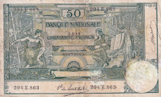 Belgium, 50 Francs, 1914, FINE, p68a
Split, rips and stains
Estimate: USD 40-80