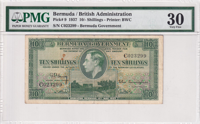 Bermuda, 10 Shillings, 1937, VF, p9
PMG 30
Estimate: USD 1.000-2.000