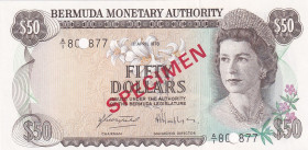 Bermuda, 50 Dollars, 1978, UNC, p32s, SPECIMEN
Queen Elizabeth II Portrait
Estimate: USD 30-60