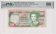 Bermuda, 20 Dollars, 1989, UNC, p37b
PMG 66 EPQ, Low Serial Number
Estimate: USD 450-900