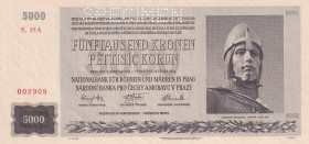 Bohemia and Moravia, 5.000 Korun, 1944, UNC, p17s, SPECIMEN
Estimate: USD 50-100