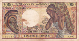 Cameroun, 5.000 Francs, 1984/1992, VF, p22
Estimate: USD 25-50